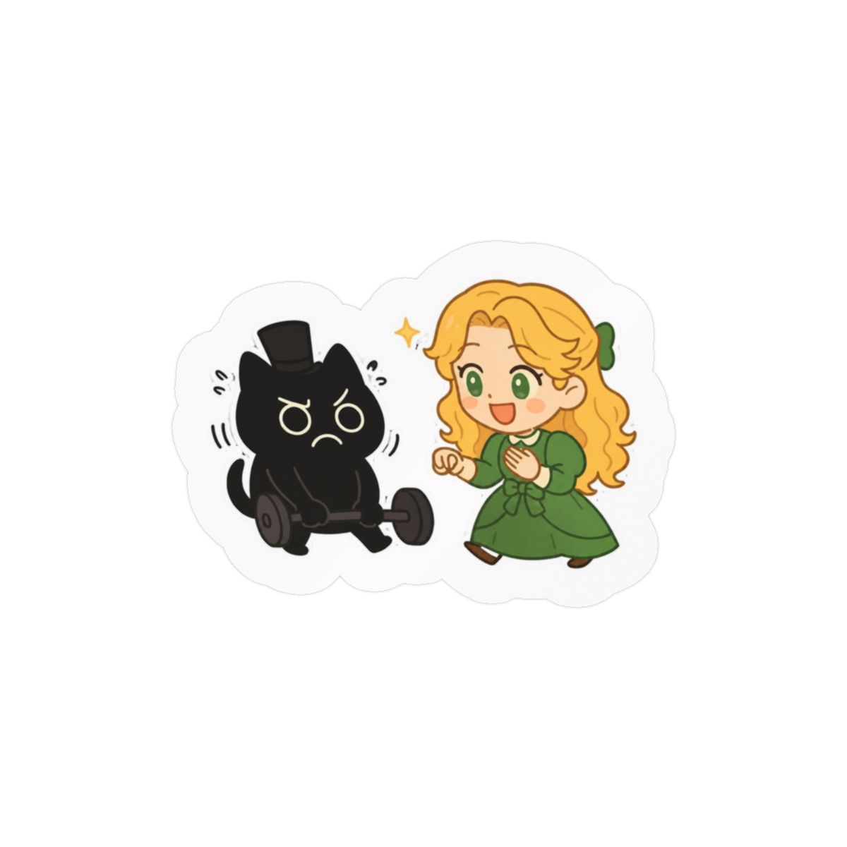 Lord of the Mysteries Meow Workout Sticker - Chibi Vinyl Decal